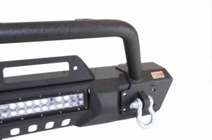 Jeep Wrangler Unlimited JKU Front Winch Bumper - Fishbone Offroad - Stubby with Tube Guard - Black Textured Powder Coat - `07-`18